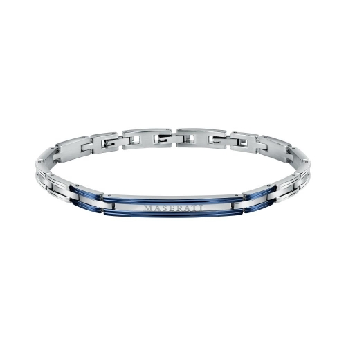 Bracciale MASERATI uomo Logo acciaio / blu