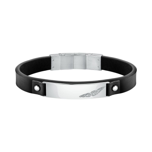 Bracciale SECTOR uomo Bandy pelle nero / acciaio