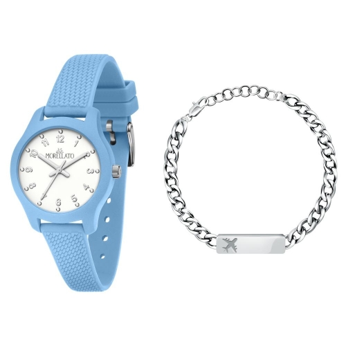 Morellato Soft 32mm 3h wh dial l.blu sil st+saui01