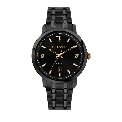 Orologio TRUSSARDI uomo T-couple data acciaio nero