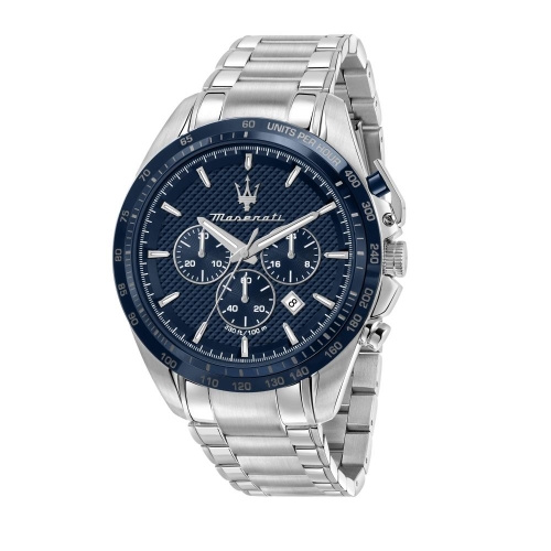 Maserati Traguardo 45mm chr blue dial br ss