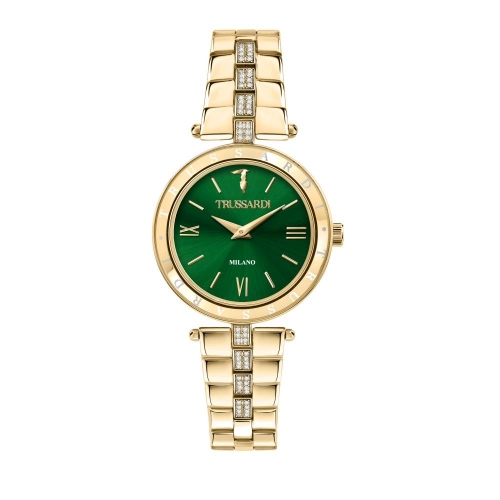 Orologio TRUSSARDI donna T-shiny tempo dorato / verde