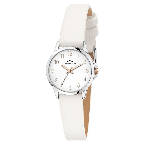 Chronostar Streamer 28mm 3h white dial white strap