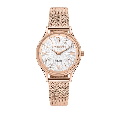 Orologio TRUSSARDI donna T-star oro rosa mesh / bianco