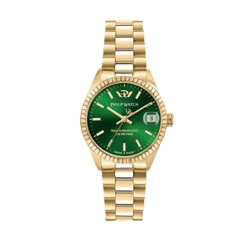 Philip Watch Caribe 31mm 3h green dial br yg