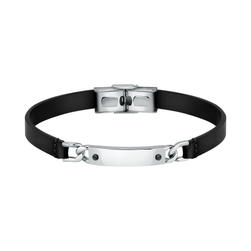 Bracciale MORELLATO uomo Moody pelle nera / acciaio