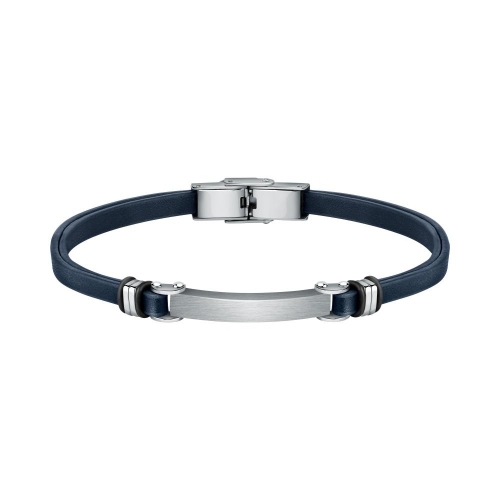 Bracciale SECTOR uomo Bandy pelle blu / acciaio