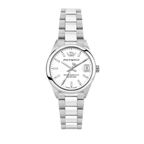 Philip Watch Caribe 31mm 3h white dial br ss