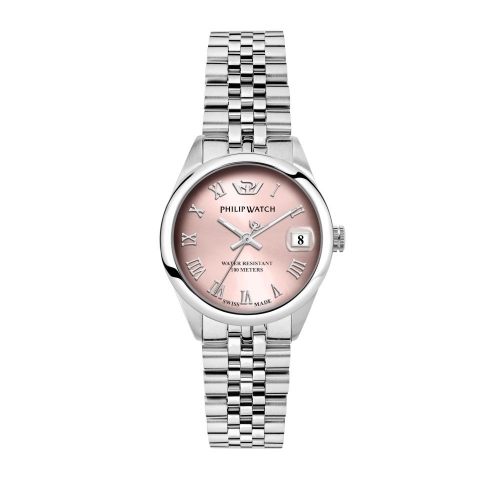 Philip Watch Caribe 31mm 3h l.rose dial br ss