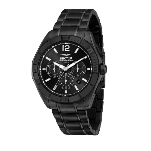 Orologio SECTOR uomo 790 cronografo acciaio total black