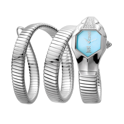 Orologio JUST CAVALLI donna Glam Chic acciaio / azzurro