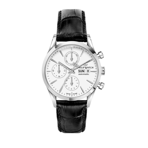 Philip Watch Sunray 39mm chr.aut wsilver dial blk st