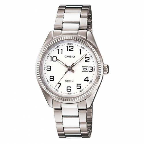 Orologio CASIO donna Classic data acciaio / bianco numeri