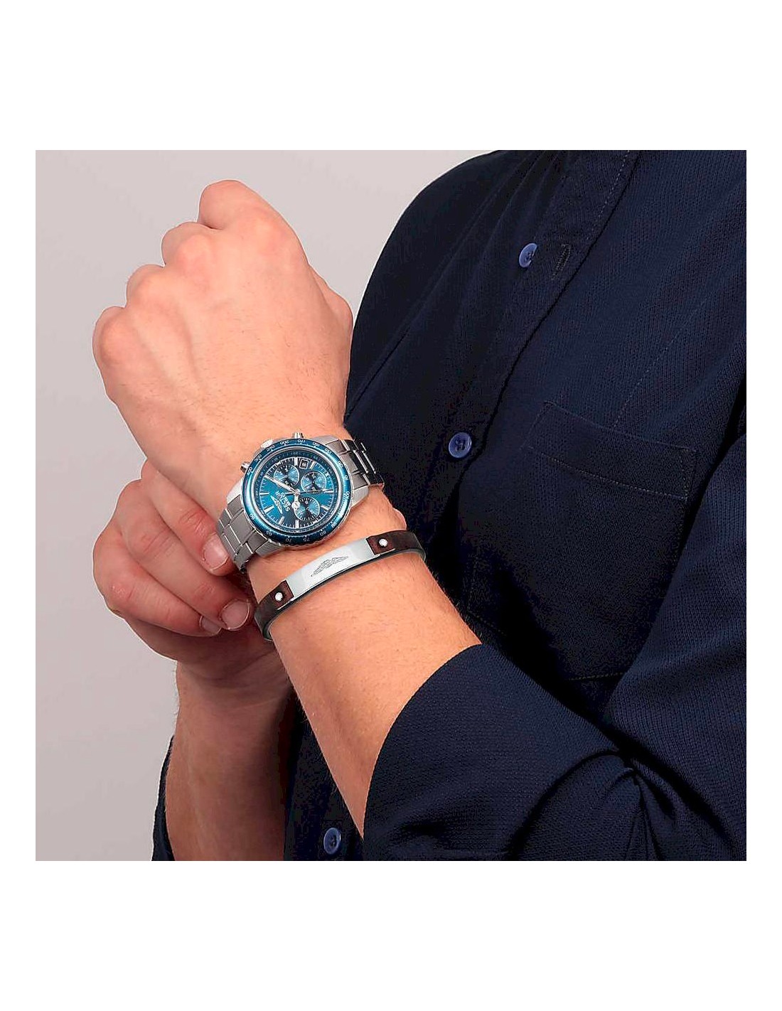 Orologio SECTOR uomo 550 cronografo acciaio / blu + bracciale
