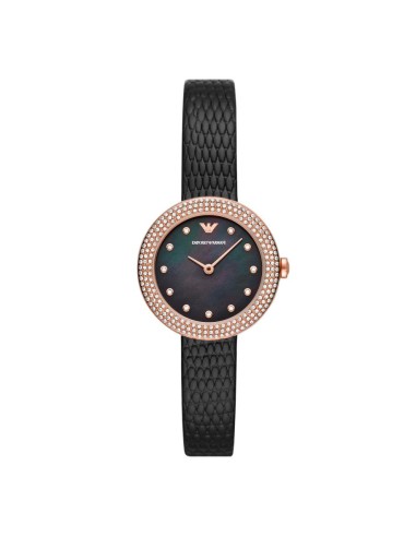 Orologio EMPORIO ARMANI donna Mod. ROSA pelle nero