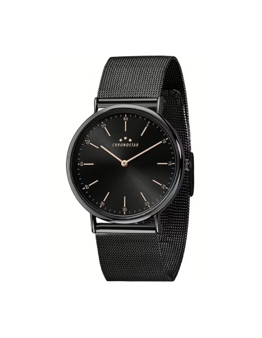 Orologio CHRONOSTAR uomo Preppy tempo acciaio mesh nero