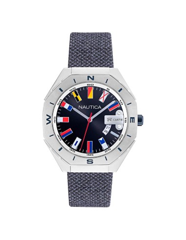 Orologio NAUTICA uomo Loves The Ocean datario / tessuto blu