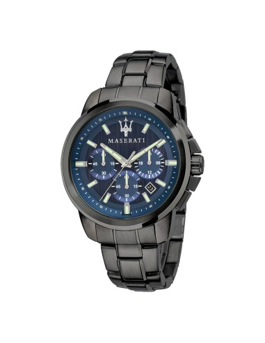 Orologio MASERATI uomo Successo cronografo brunito / blu