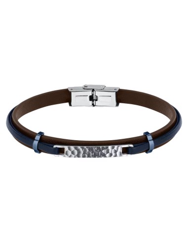 Bracciale SECTOR uomo Bandy pelle blu / acciaio