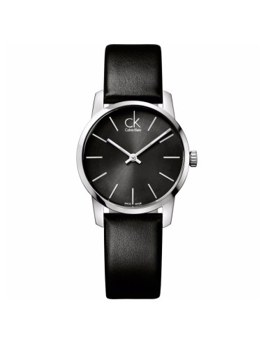 Orologio CALVIN KLEIN donna City solo tempo pelle nero