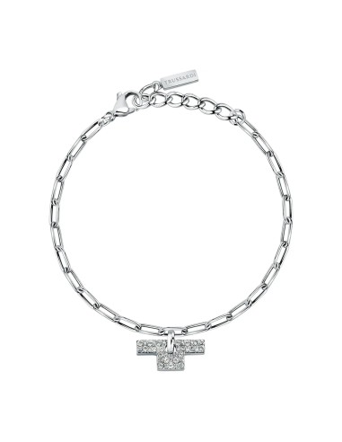 Bracciale TRUSSARDI donna T-Logo acciaio / cristalli bianchi