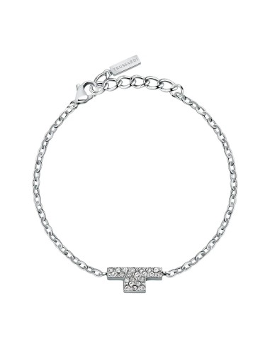 Bracciale TRUSSARDI donna T-Logo acciaio / cristalli bianchi