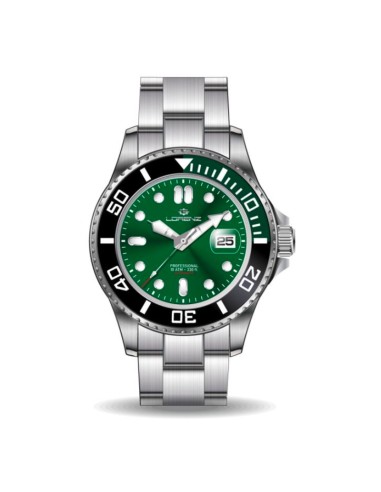 Orologio LORENZ uomo Scuba Automatico datario acciaio / verde