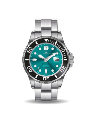 Orologio LORENZ uomo Scuba Automatico datario acciaio / celeste