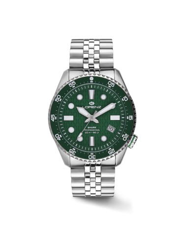 Orologio LORENZ uomo Shark 5 Automatico acciaio / verde - 200 metri