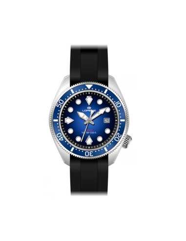 Orologio LORENZ uomo Scuba datario gomma nera / blu