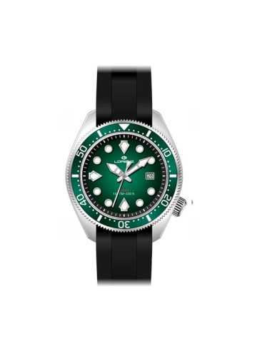 Orologio LORENZ uomo Scuba datario gomma nera / verde