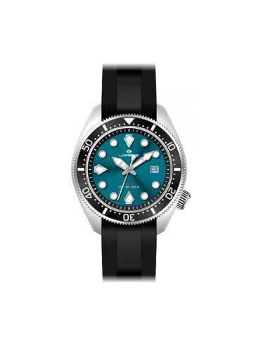 Orologio LORENZ uomo Scuba datario gomma nera / petrolio