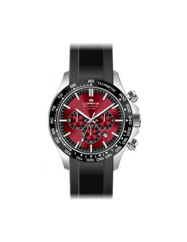 Orologio LORENZ uomo Crono Professional gomma nera / rosso