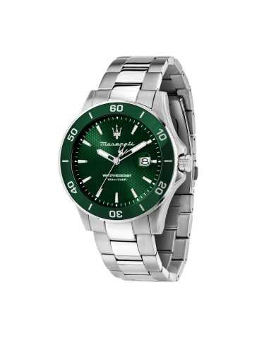 Orologio MASERATI Uomo Competizione Datario Acciaio Verde Limited