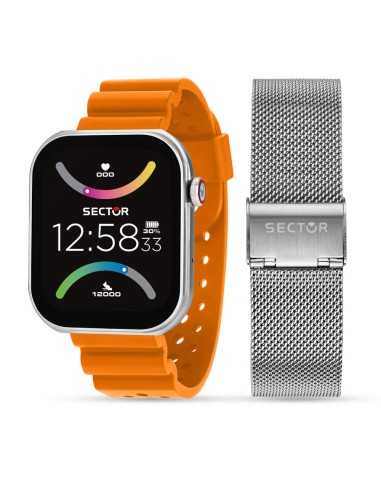 Smartwatch SECTOR S-03 digitale multi funzione arancio + mesh