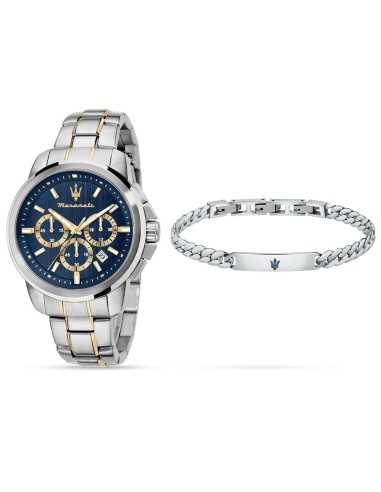 Orologio MASERATI Uomo Successo Acciaio Blu con Bracciale