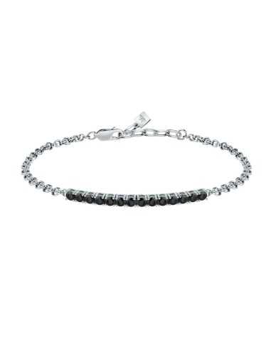 Bracciale MORELLATO uomo Tennis argento 925 / pietre nere