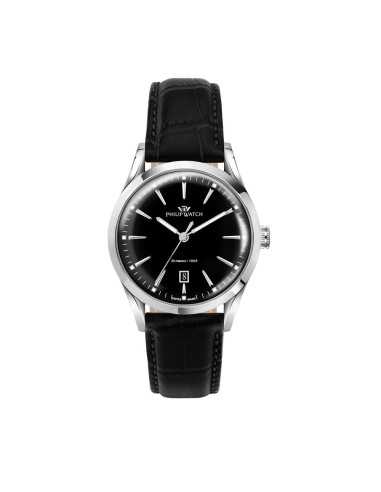 Orologio PHILIP WATCH uomo Sunray datario pelle nero