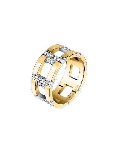 Anello TRUSSARDI donna T-Logo dorato / cristalli bianchi