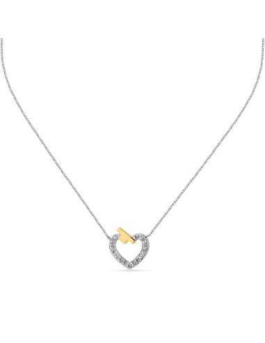 Collana TRUSSARDI donna T-Logo cuore con cristalli