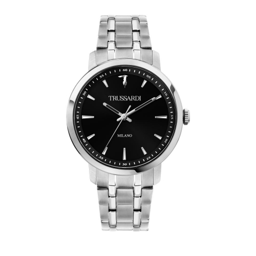 Trussardi T-couple 41mm 3h black dial br ss